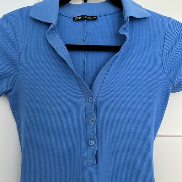 Zara Blue Short Polo Bodysuit/Romper - Picture 2 of 5
